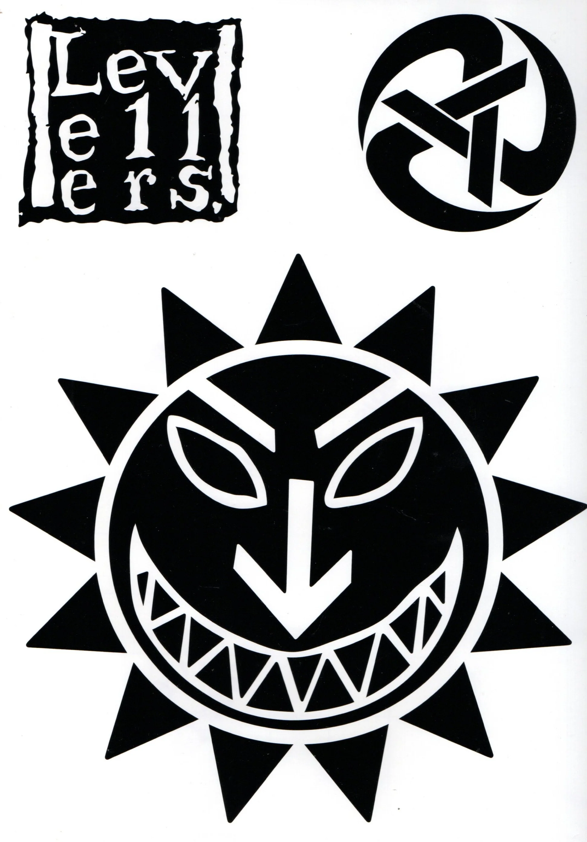 Levellers Vehicle Decal Set - Small - Logo, Rolling A, Sun Face - Image 4
