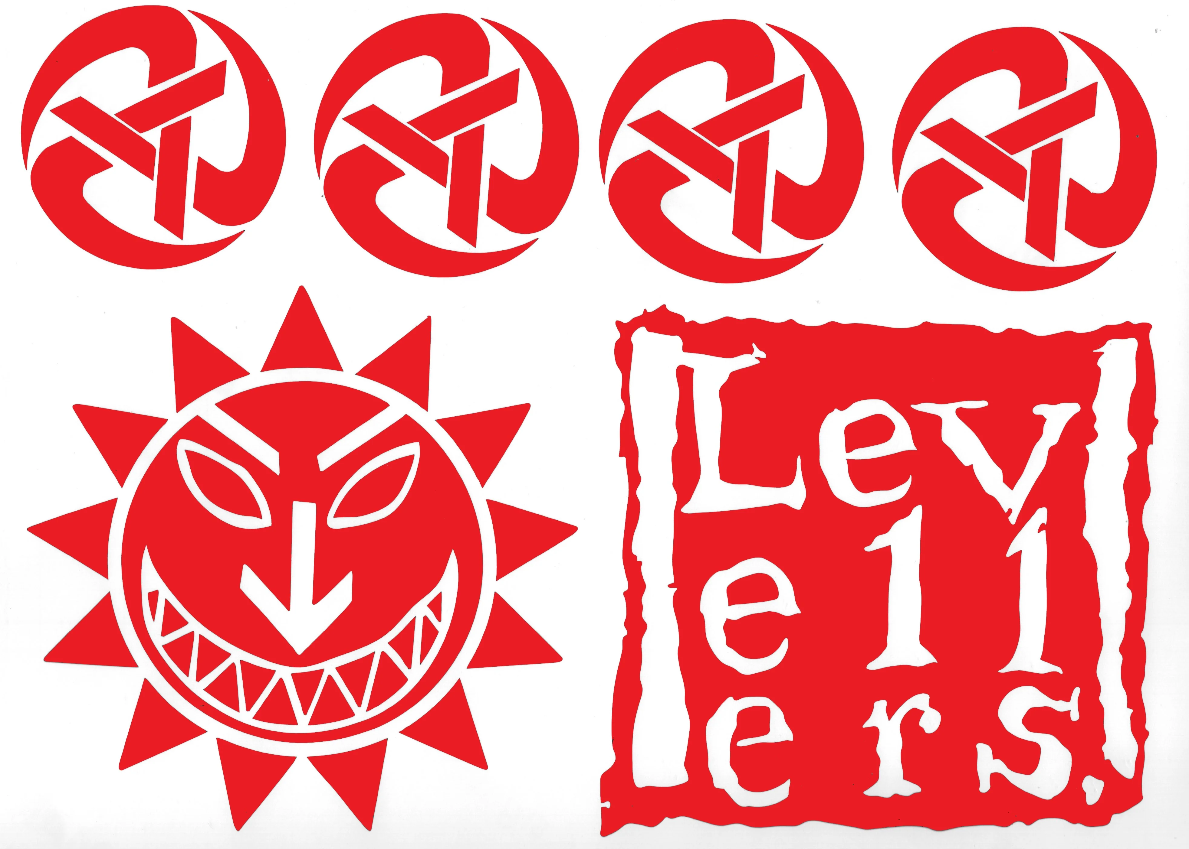 Levellers Vehicle Decal Set - Large - Logo, Rolling A's, Sun Face - Image 3