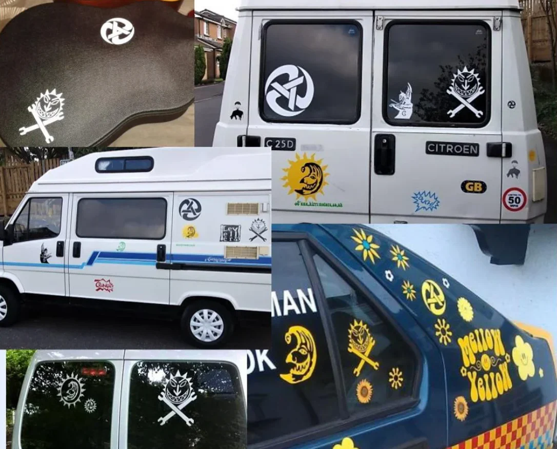 Levellers Vehicle Decal Set - Large - Logo, Rolling A's, Sun Face - Image 5